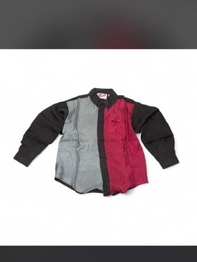 Kids retro Colorblock Button-Up Shirt